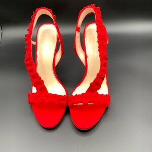 Jessica Simpson JS-Jessin Red Muse Microsuede Floral Heels – (New in Box)